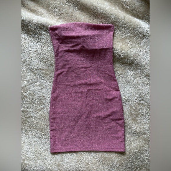 Pink Sparkly Mini Dress - Picture 1 of 3